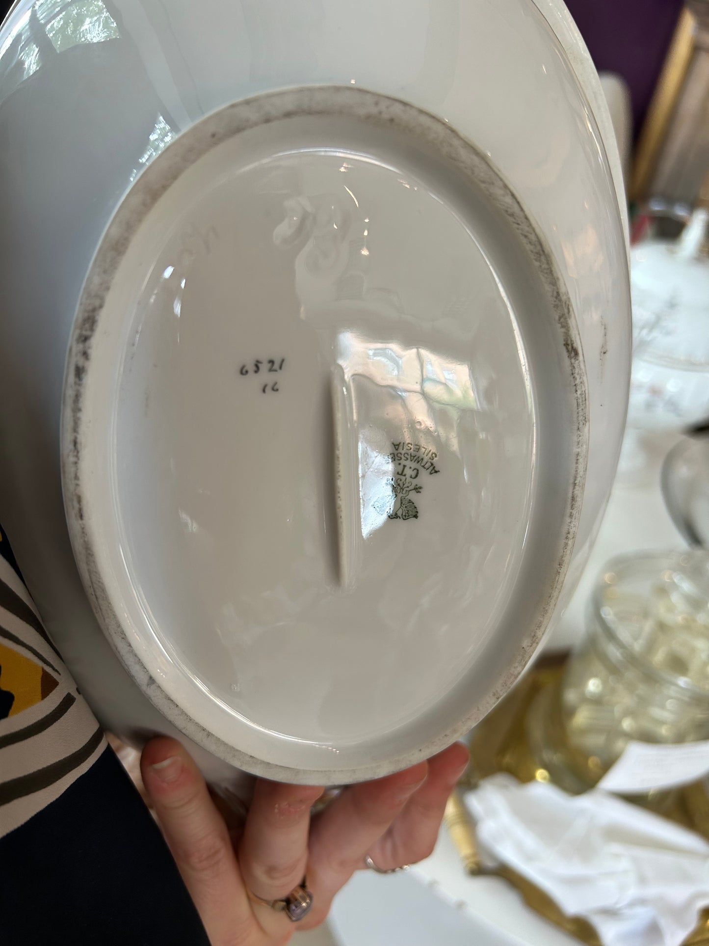 Antique German Covered Porcelain Serving Dish by Carl Tielsch (C.T.) Altwasser, Silesia