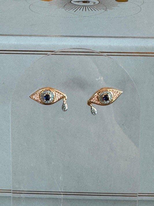 Evil Eye Cz Earrings
