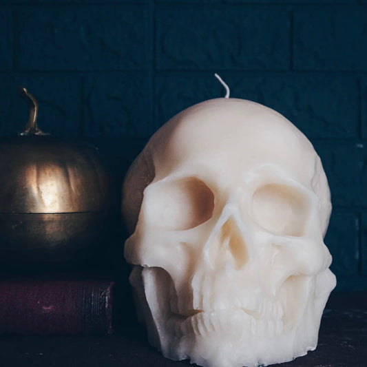 LARGE HUMAN SKULL CANDLE