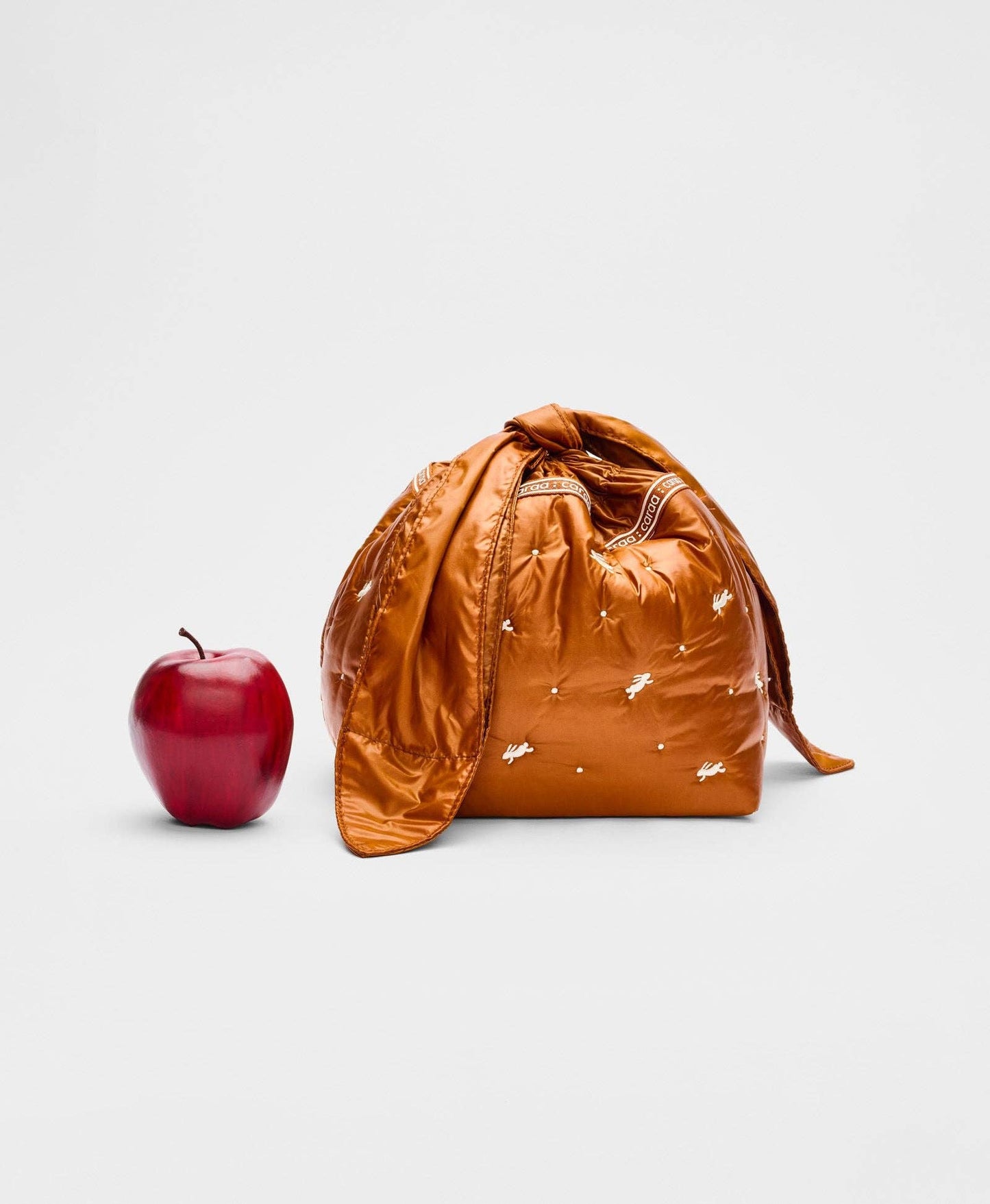 Lunch Pouch: In Clay / Bunny Embroidery