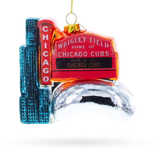 Captivating Chicago Attractions Glass Christmas Ornament