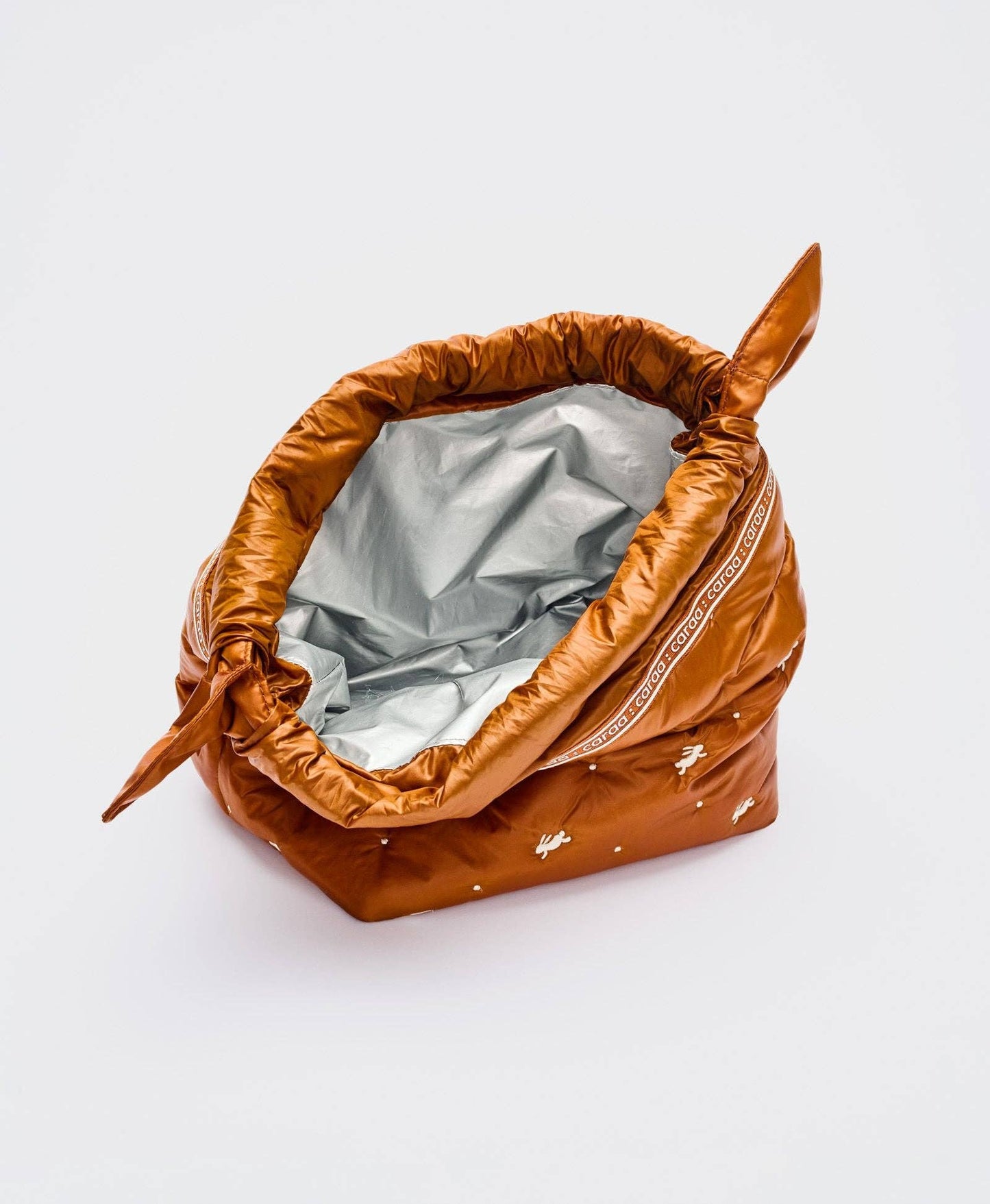 Lunch Pouch: In Clay / Bunny Embroidery