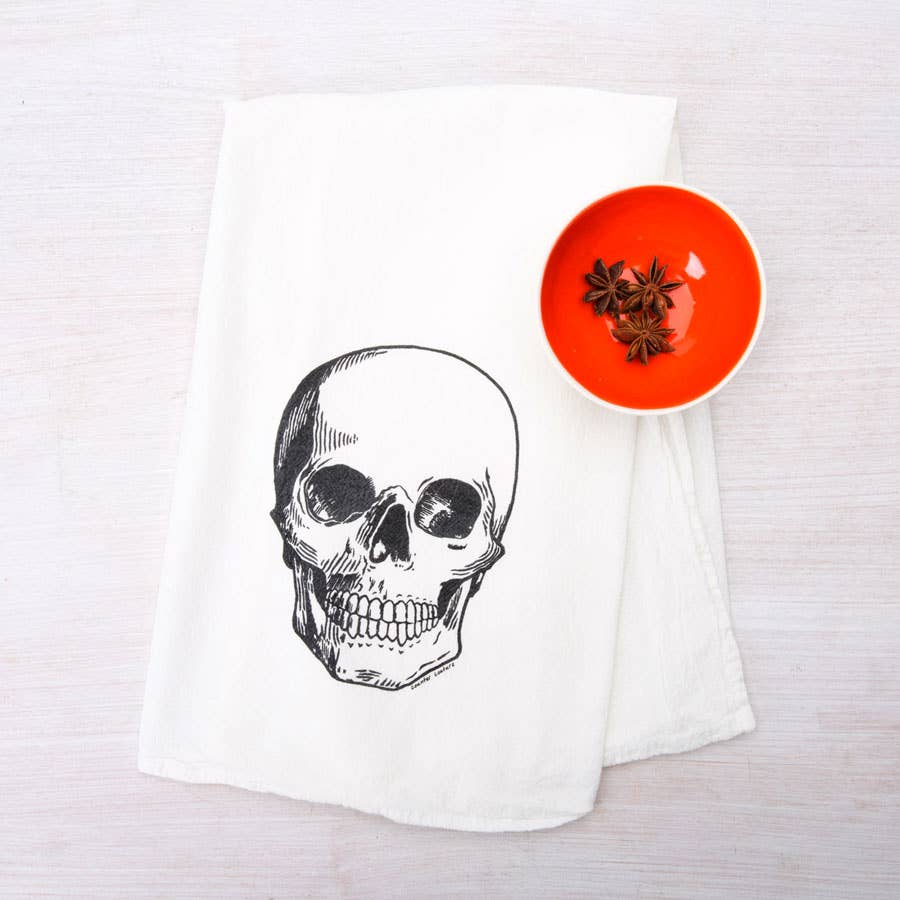 Skull Flour Sack Tea Towel