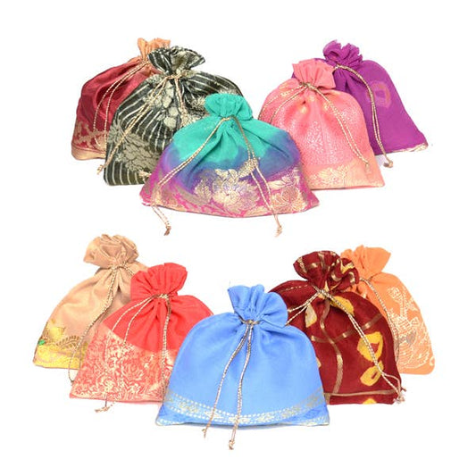 Vintage Sari Eco Friendly Drawstring Gift Bag