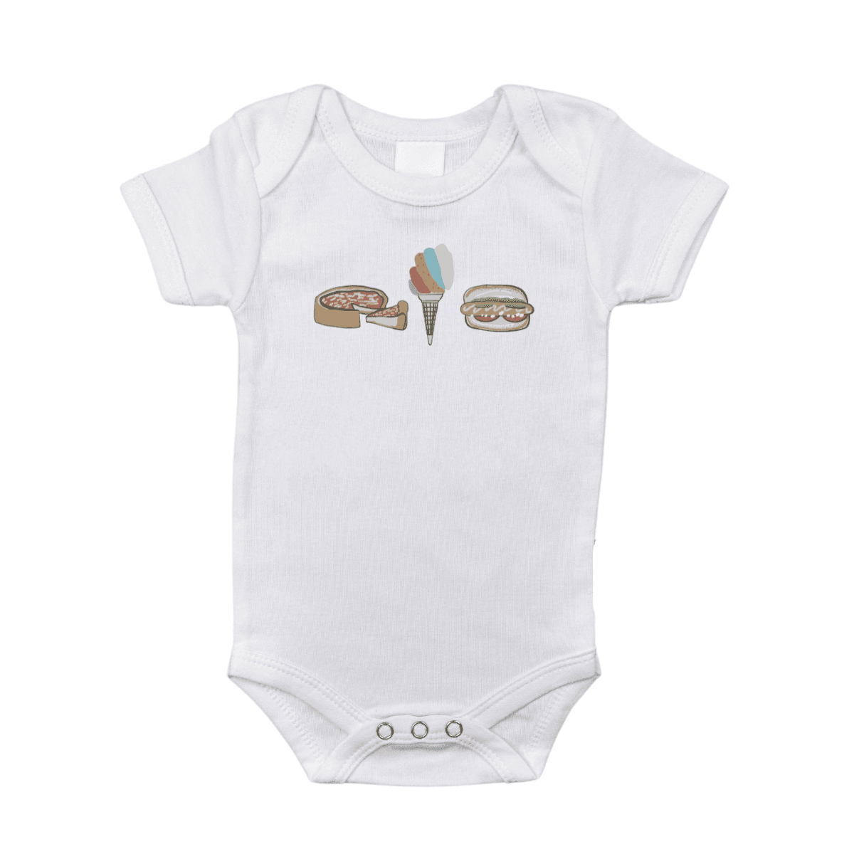 Chicago Foodie Baby Onesie: 6-12M