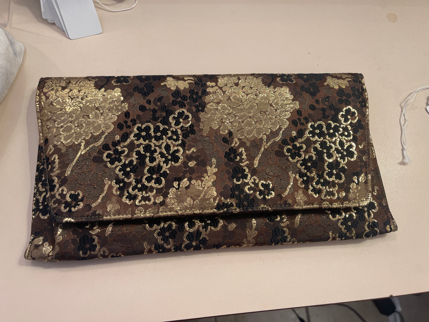 Lenox clutch brown brocade