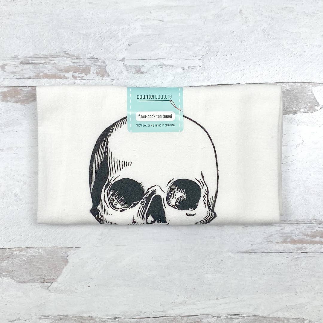 Skull Flour Sack Tea Towel