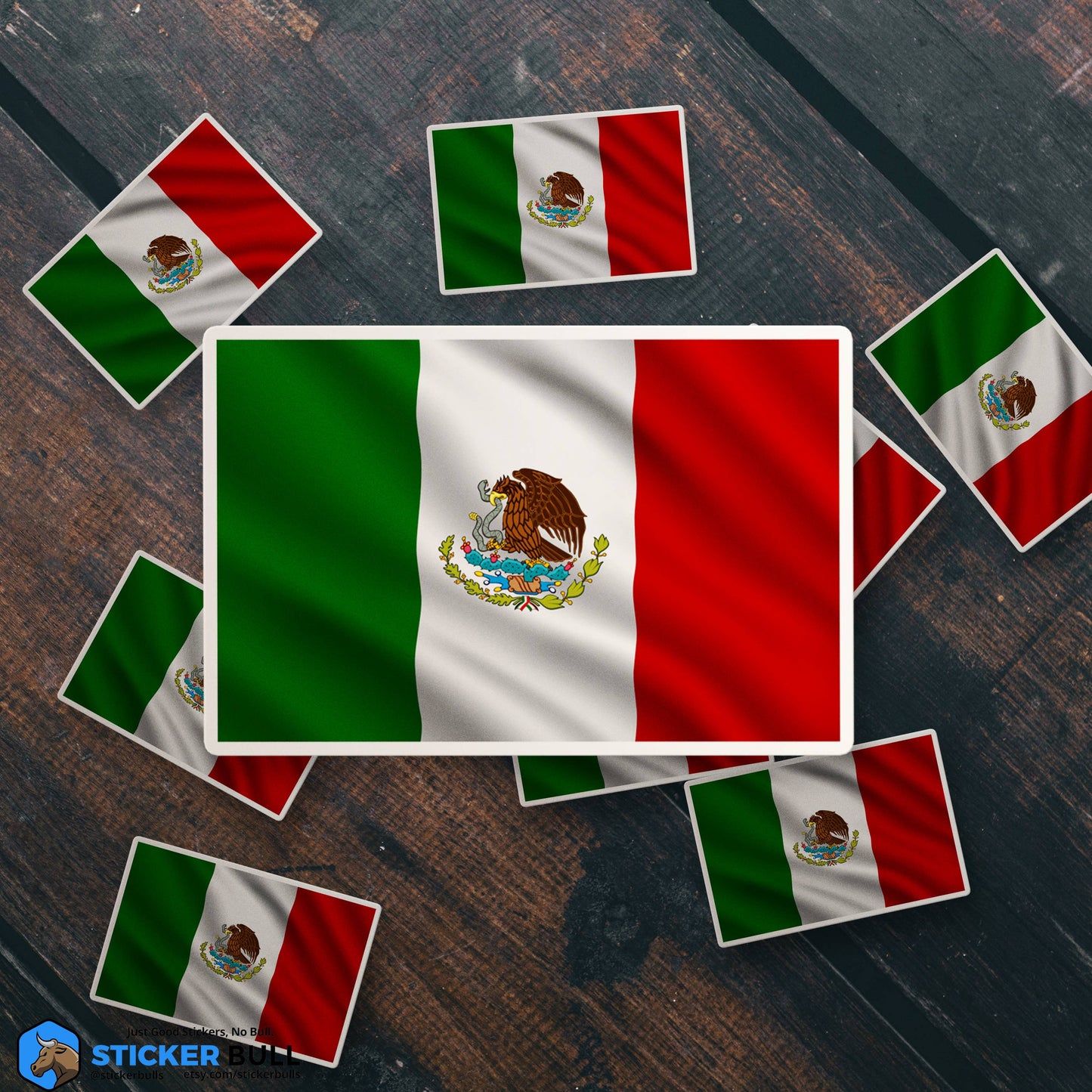 Mexican Flag Pride Sticker, Mexico Waterproof Vinyl Sticker