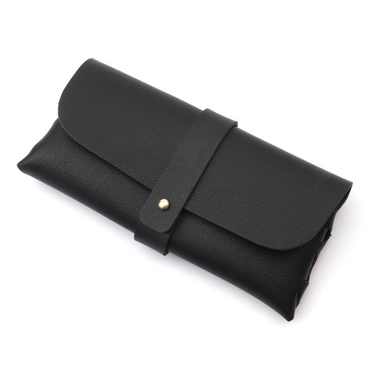 Soft Portable PU Leather Sunglasses Protective Case: Black