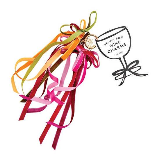 Velvet Bow Wine Charms - Moroccan - Set of 6: Material
