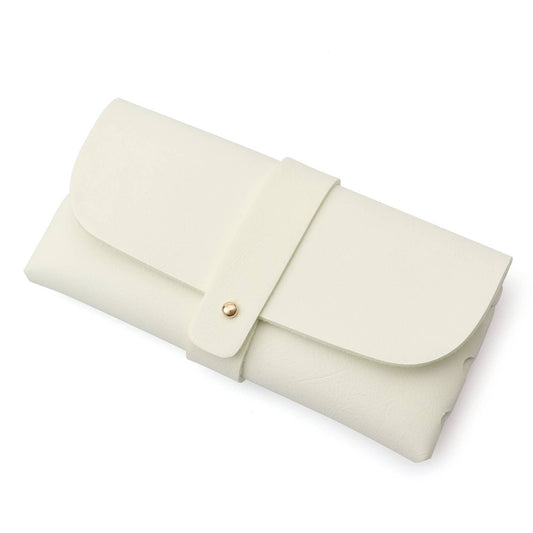 Soft Portable PU Leather Sunglasses Protective Case: White