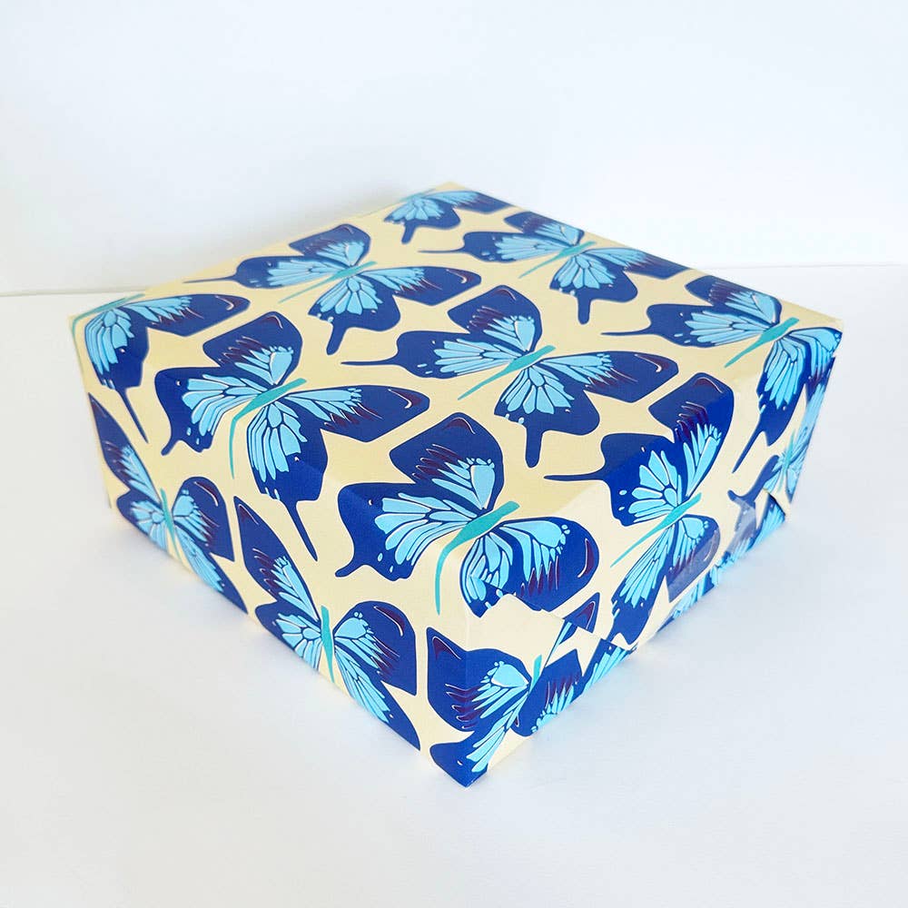 Blue Monarch Wrapping Paper - Single Sheet