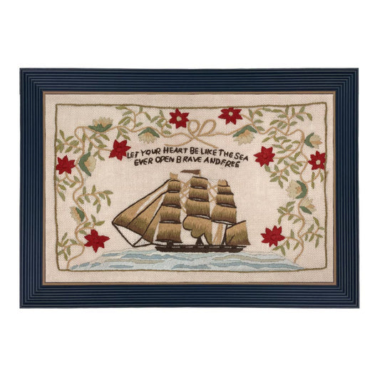 Let Your Heart Be Like The Sea Needlepoint Vintage PRINT