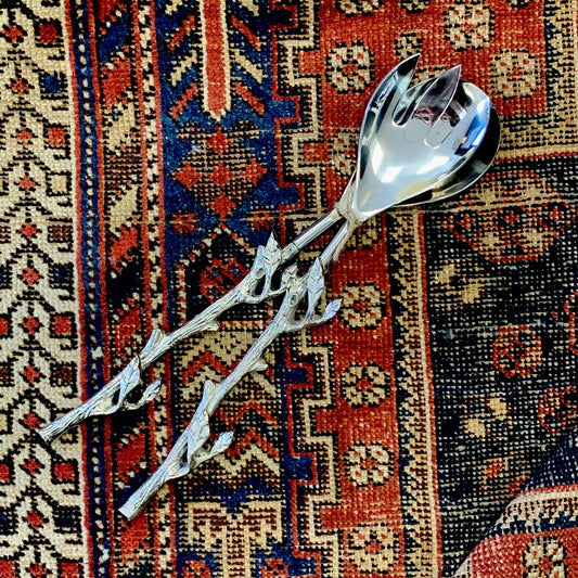 Silver Bois du Boulogne Salad Servers