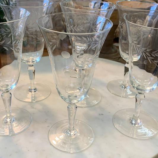Ali Vintage Wine Glasses s/7