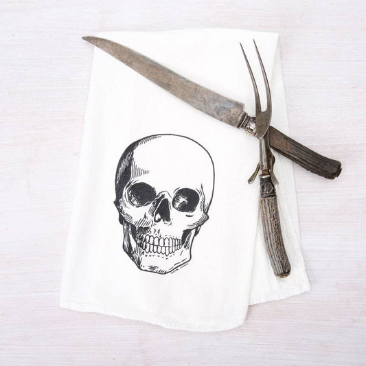 Skull Flour Sack Tea Towel