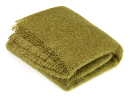 Luxury Mohair Throw Collection - Made in England: Hazel Green