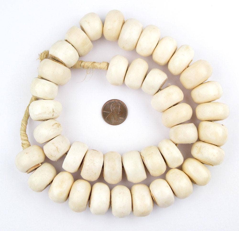 Large White Bone Beads