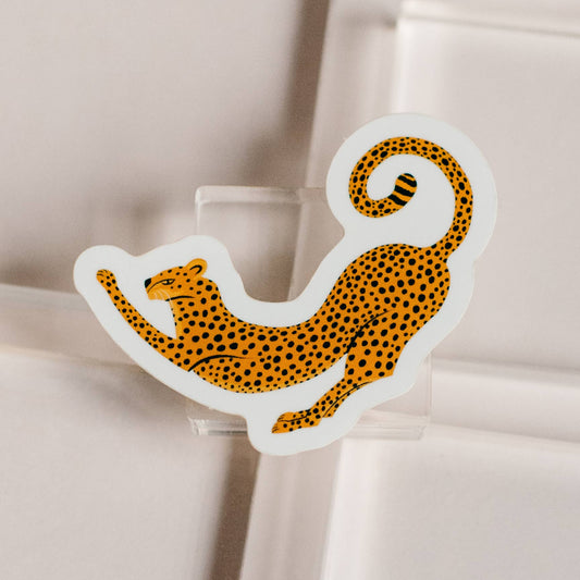 Stretching Cheetah Sticker