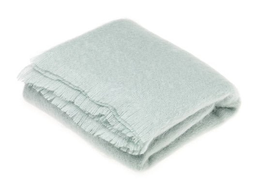 Luxury Mohair Throw Collection - Made in England: Green Mist