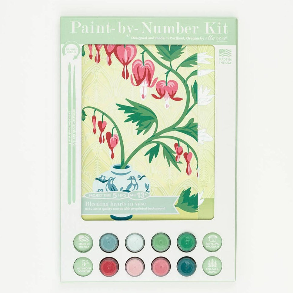 Bleeding Hearts in Vase Paint-by-Number Kit