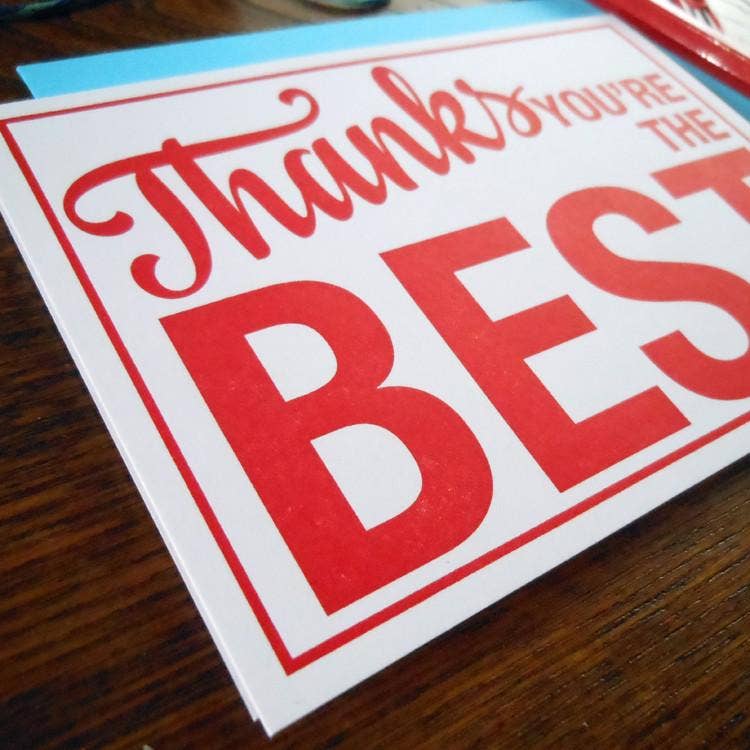 Thanks You're The Best Sign pack/6