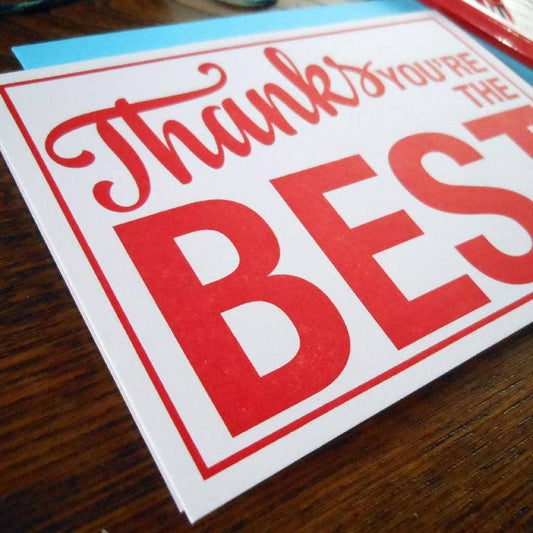 Thanks You're The Best Sign pack/6