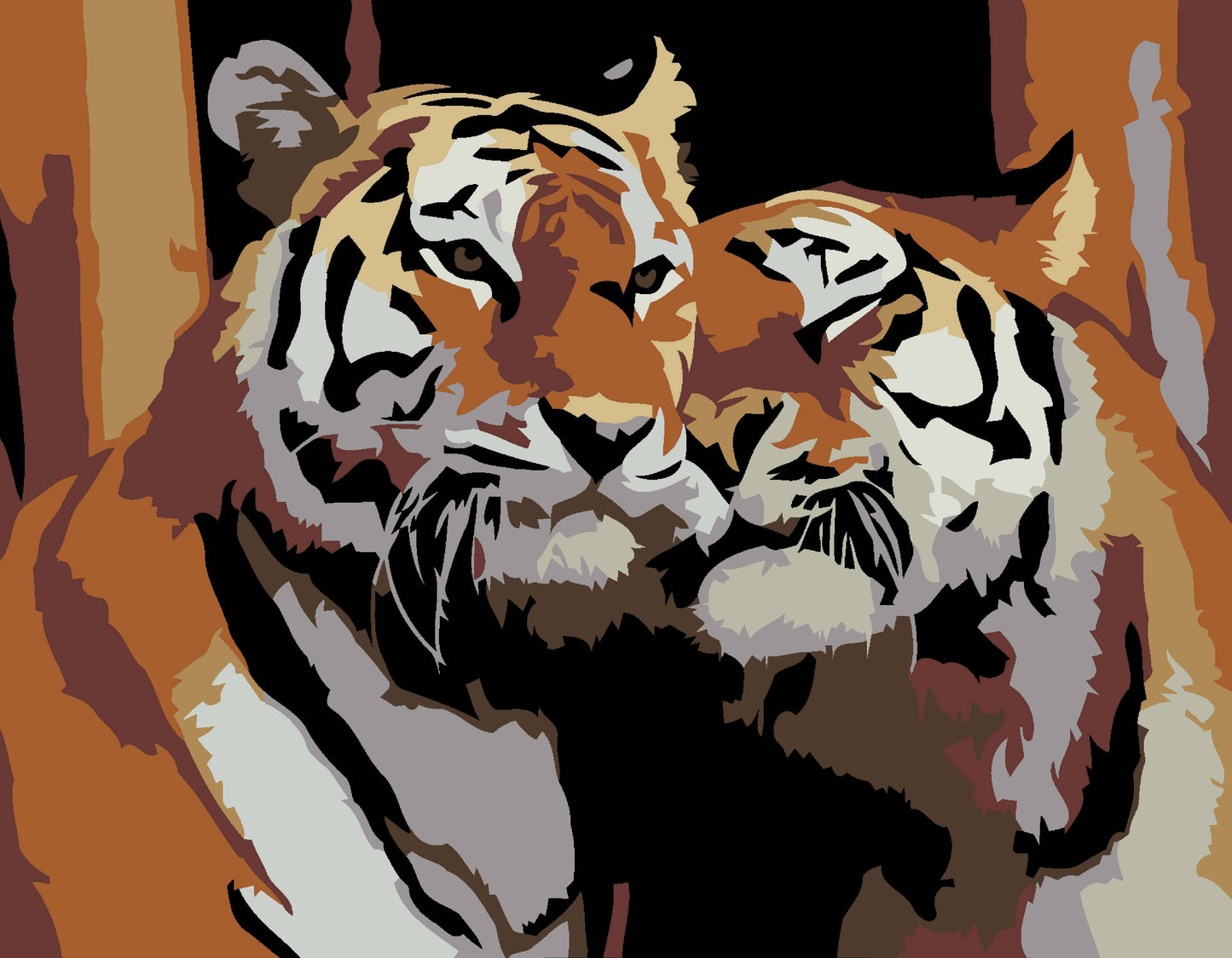 Artwille DIY Paint by Numbers - Tigers in Love