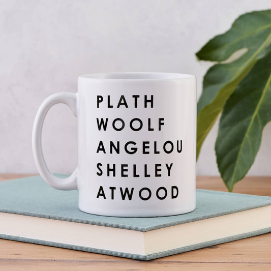 Feminist Authors Literary List Mug