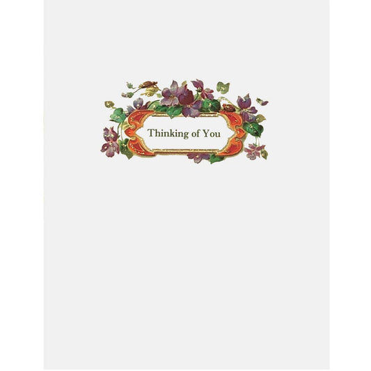 Floral Plaque Thinking of You Card