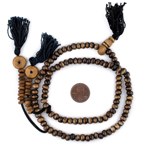 6mm Brown Rustic Bone Mala Beads