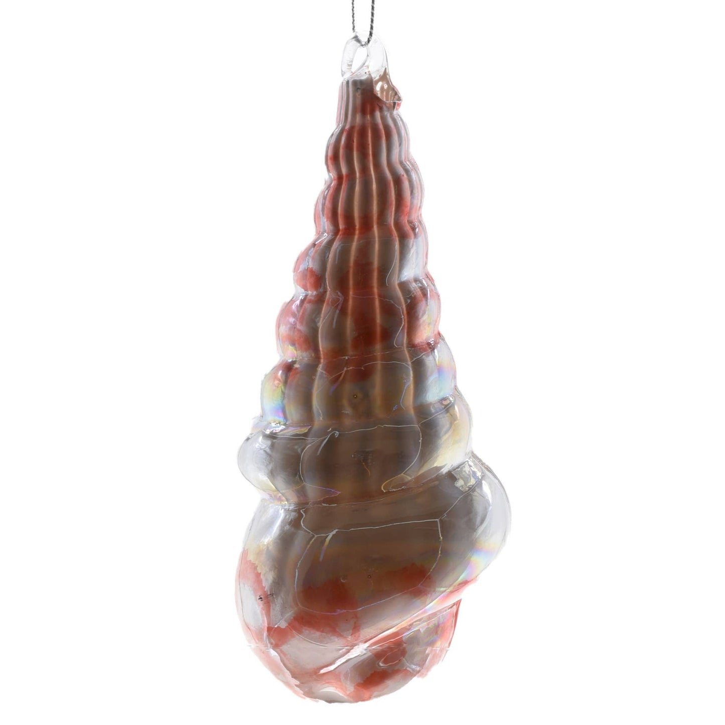 Pink/White Glass Seashell Ornament