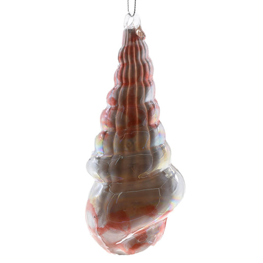 Pink/White Glass Seashell Ornament