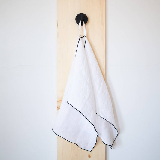 Edged Linen Tea Towel - 100% Stonewashed Linen Tea Towel