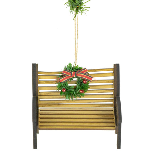 Brown Park Bench Ornament