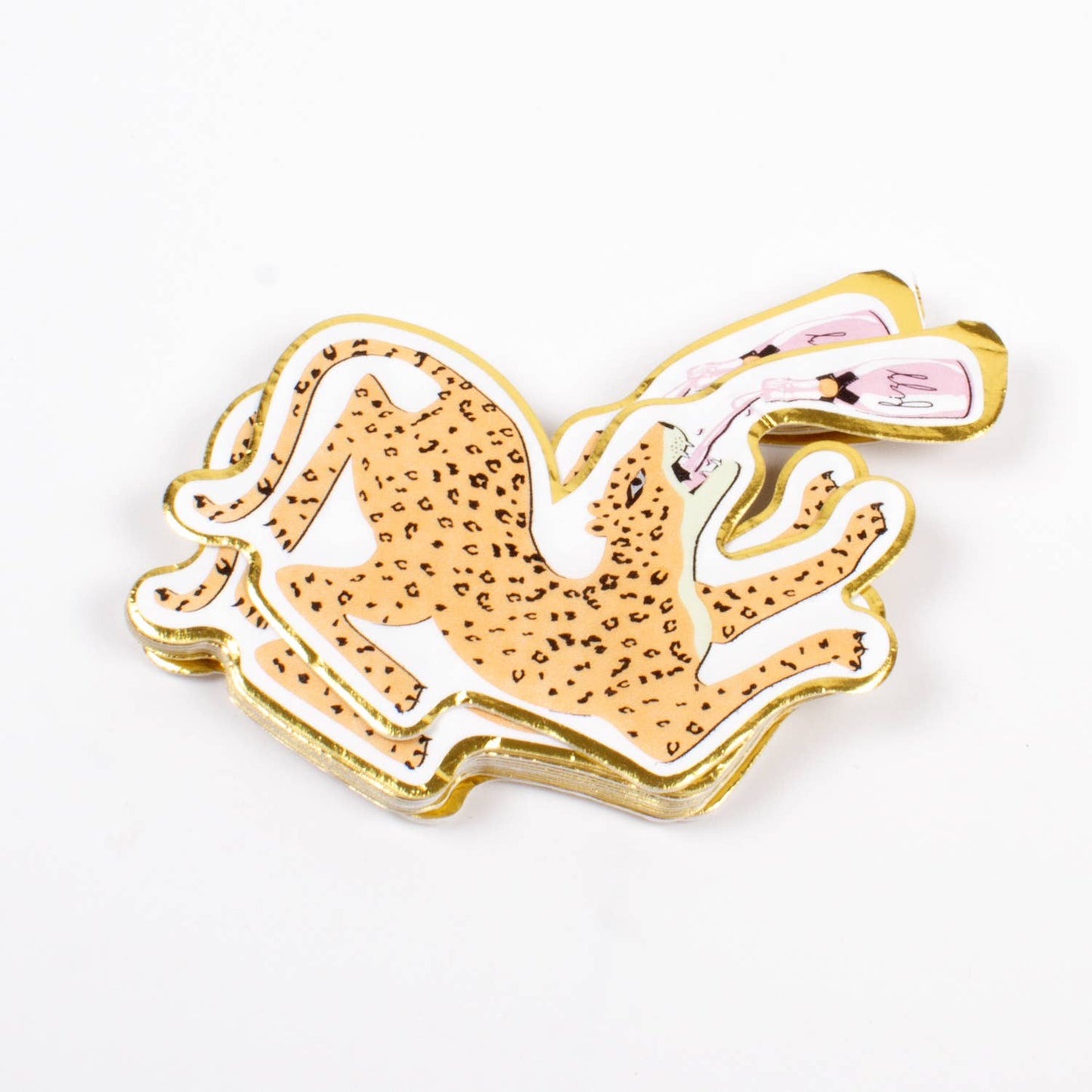 Champagne Leopard Paper Die Cut Napkins