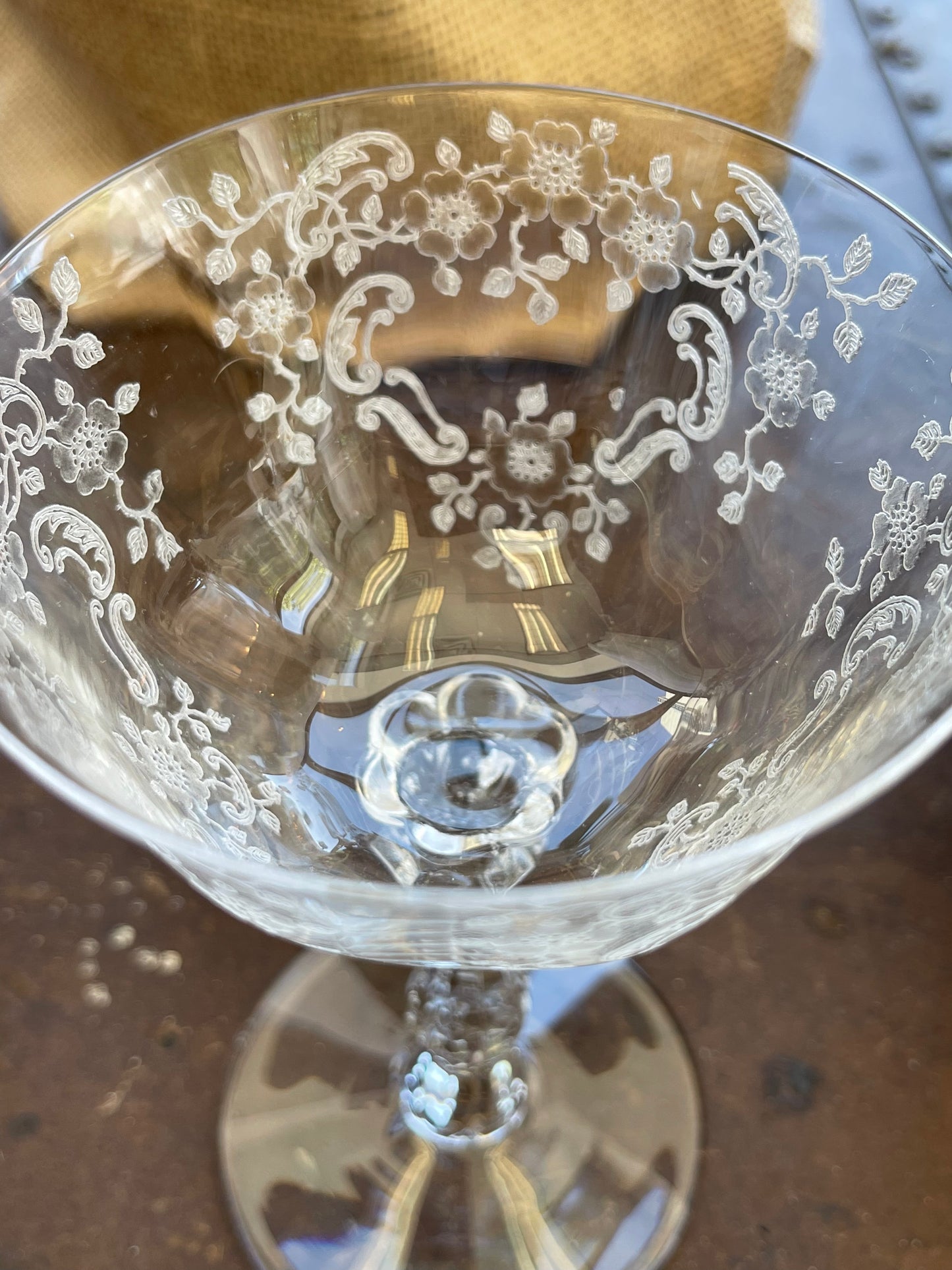 Grace Etched Stemware S/10