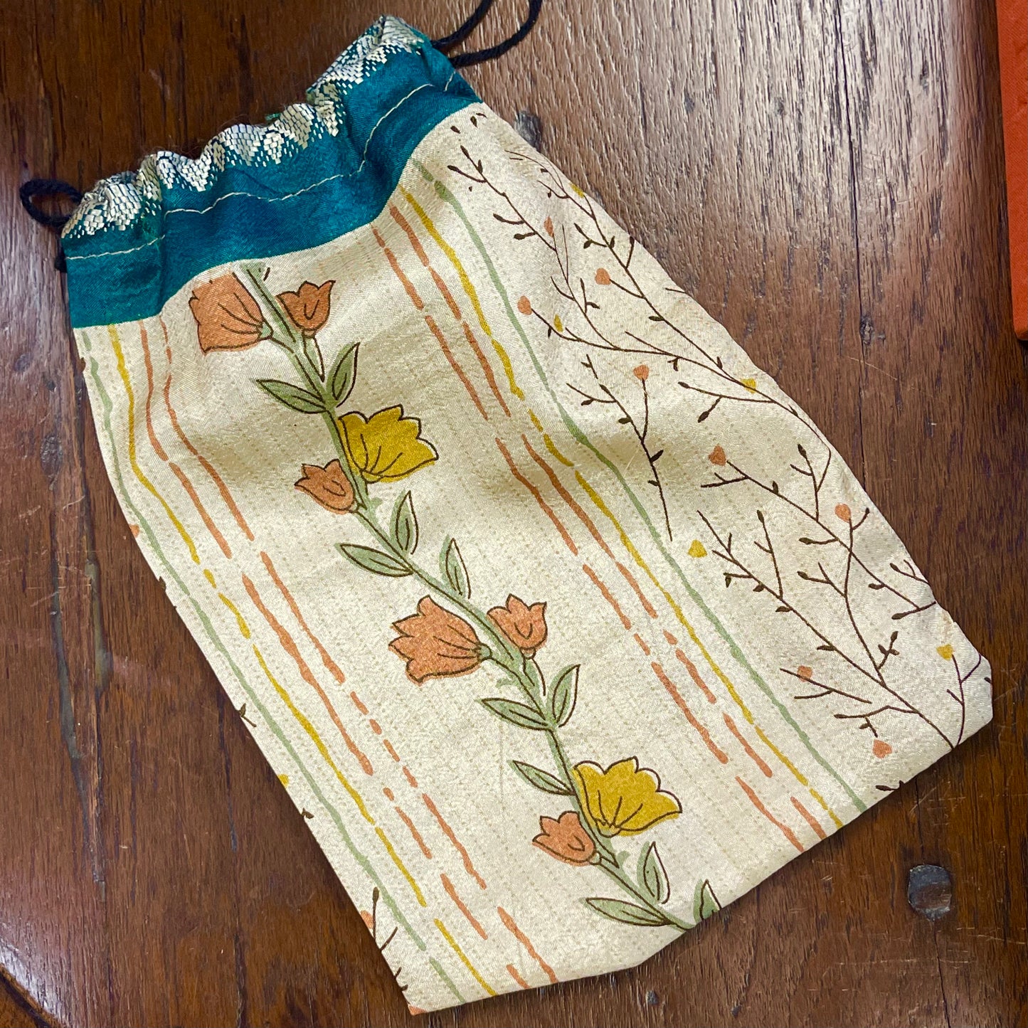 Upcycled Silk Drawstring Gift Supply Bags