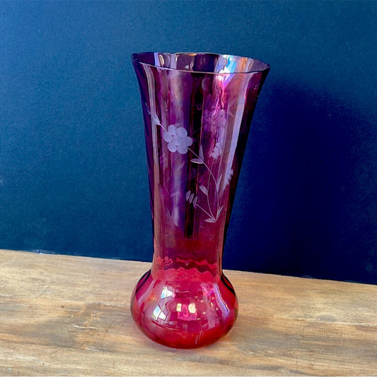 Cranberry Glass Vase