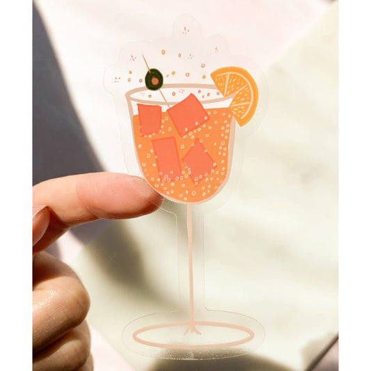Spritz Cocktail Wine Glass Transparent Sticker