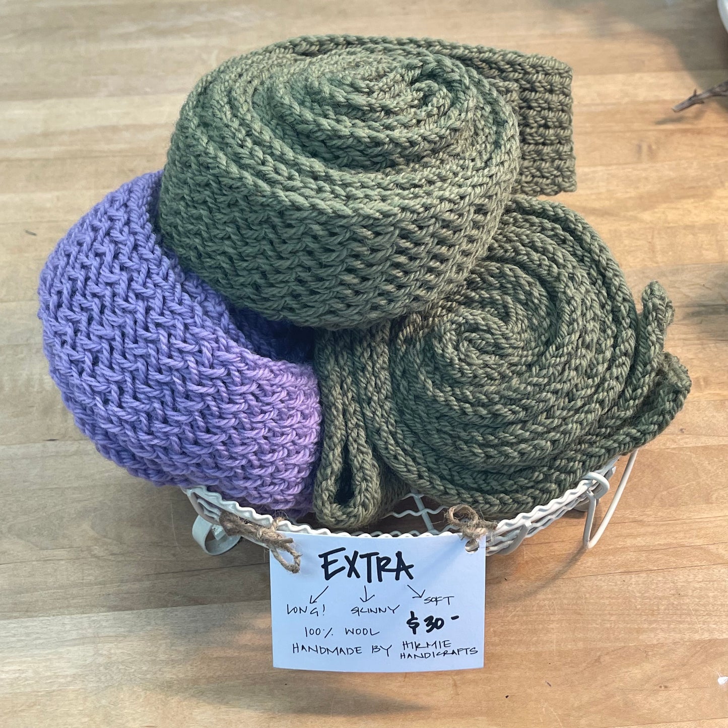 Wool Hirmie Handicrafts Hand Knit Scarves