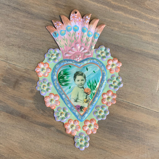 Hand-painted Milagro Heart