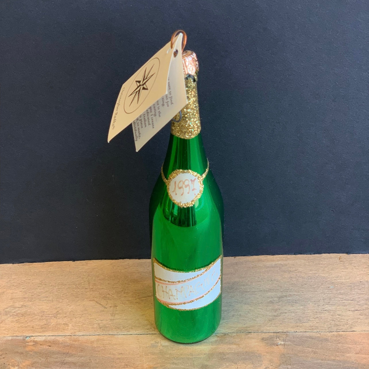 Champagne bottle ornament