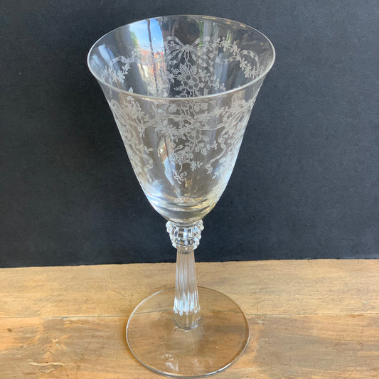 Laura Etched Water Glasses s/4