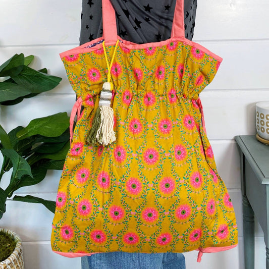 Drawstring Cotton Market Tote Shopping Bag