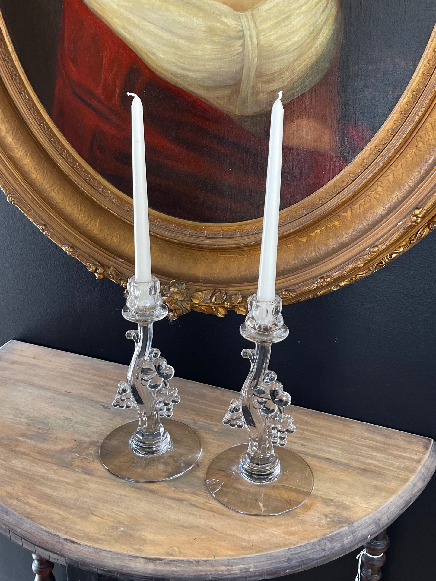 Elaine Floral Glass Candlesticks