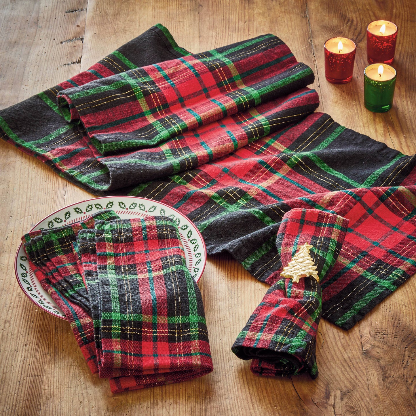 Christmas Christmas Plaid Napkin Set Of 4