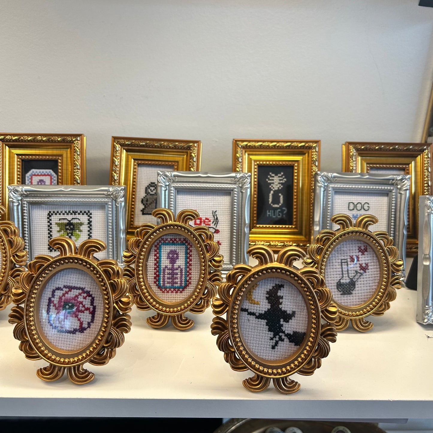 Lara Strang Mini Framed Cross Stitch - Oval Frames