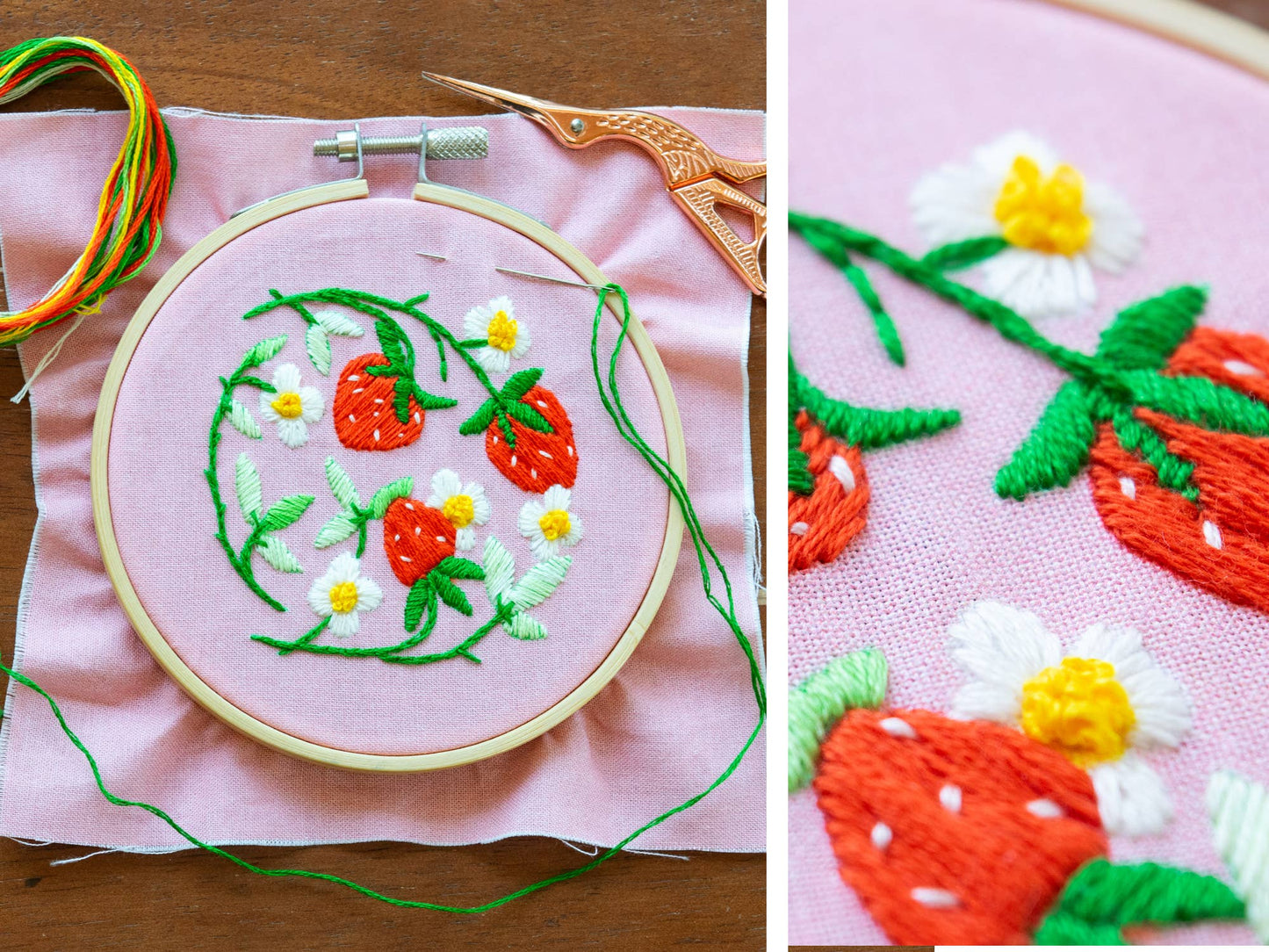 Holiday Decor:  Strawberries DIY Embroidered Ornament Kit
