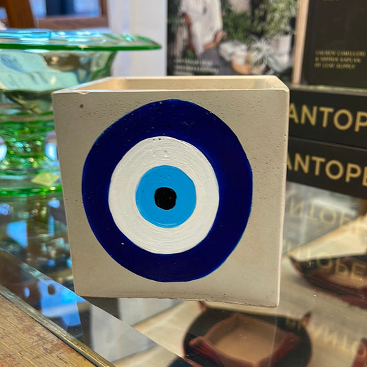 Evil Eye Concrete Square Planter: Large